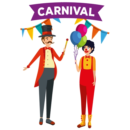 Carnival Circus Theme Ringmaster And Clown Transparent Sticker